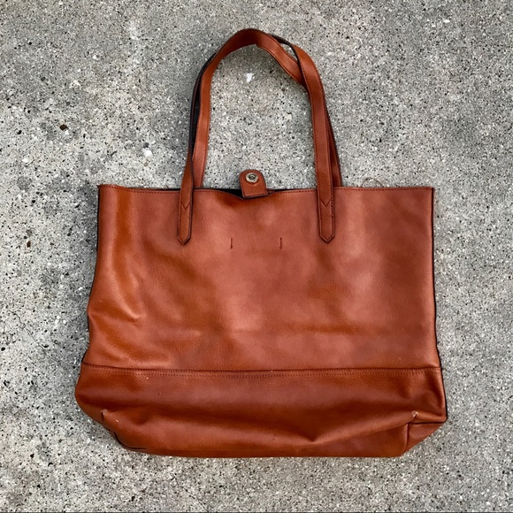 Sole Society Vegan Leather Tote in Cognac - Picture 5 of 5